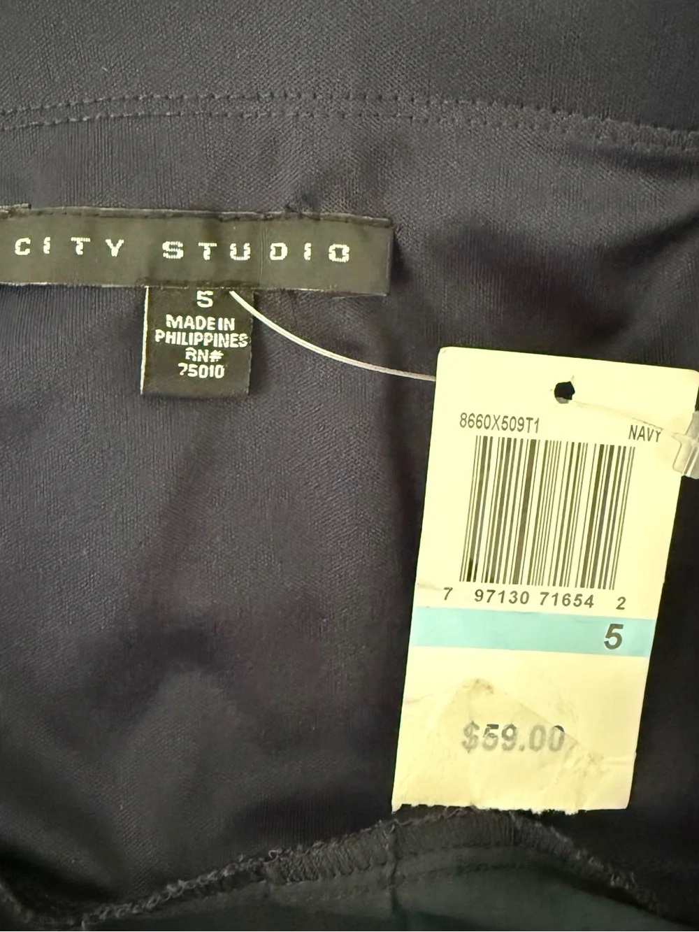 City Studio Navy Blue Mini Dress Size 5 NWT Sweetheart Pockets